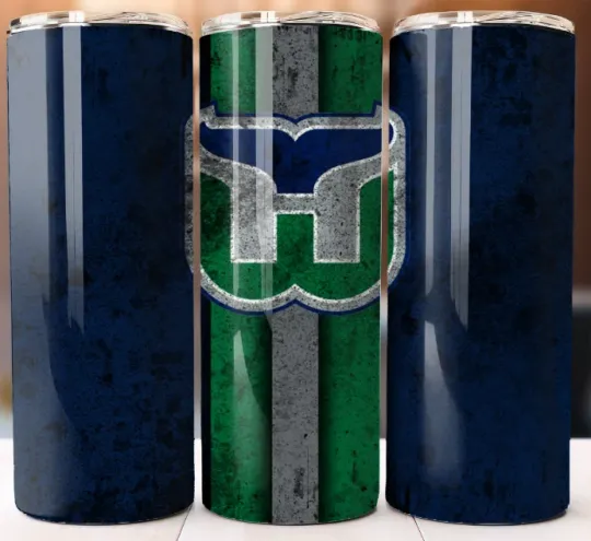 Discover Tumbler 20oz Mug Cup style w/ Straw Style  Hartford Whalers