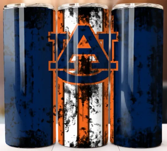 Discover Tumbler 20oz Mug Cup style w/ Straw Style Auburn Tigers