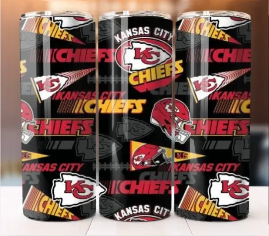 Kansas City Chiefs Football Tumbler 20oz Cup Mug Bottles Flask Thermos