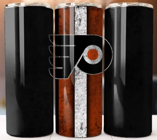 Discover Tumbler 20oz Mug Cup style w/ Straw Style Philadelphia Flyers