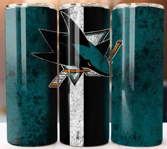 Discover Tumbler 20oz Mug Cup style w/ Straw Style San Jose Sharks