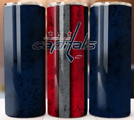 Discover Tumbler 20oz Mug Cup style w/ Straw Style  Washington Capitals