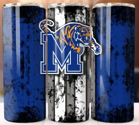 Discover Tumbler 20oz Mug Cup style w/ Straw Style Memphis Tigers