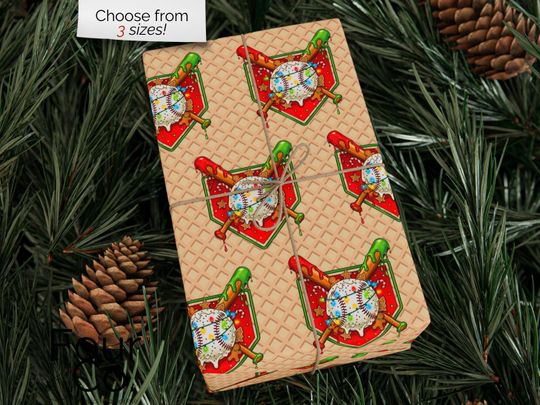 Discover Baseball Christmas Wrapping Paper, Christmas Wrapping Paper for Boys, Respect the Drip