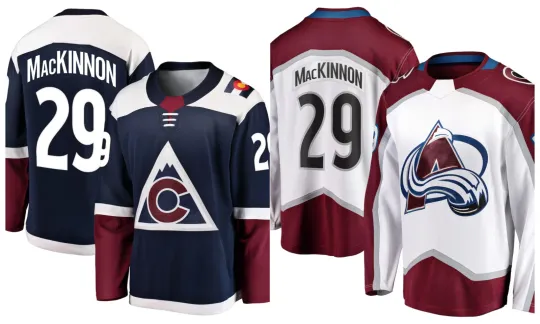 Discover Men's #29 MacKinnon Navy / White 2024-25 Breakaway Stitched Jersey Sz XS-6XL