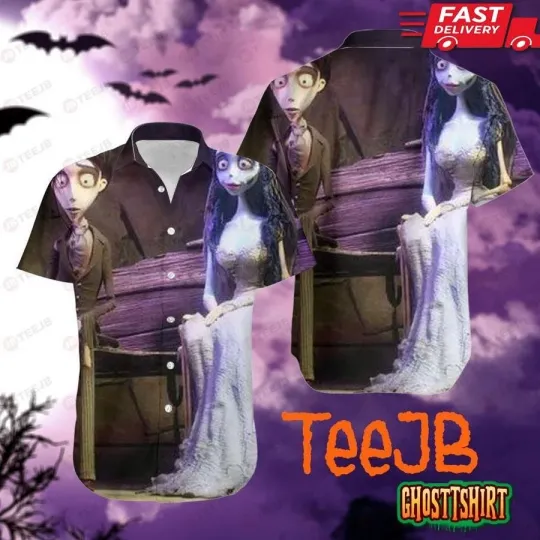 Victor Van Dort And Emily Corpse Bride Halloween Hawaiian Shirt