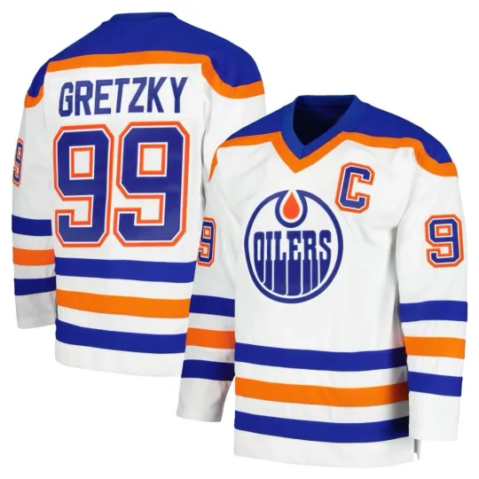 Discover Men's #99 Gretzky 1986-87 White Blue Line Player Stitched Jersey Sz XS-6XL