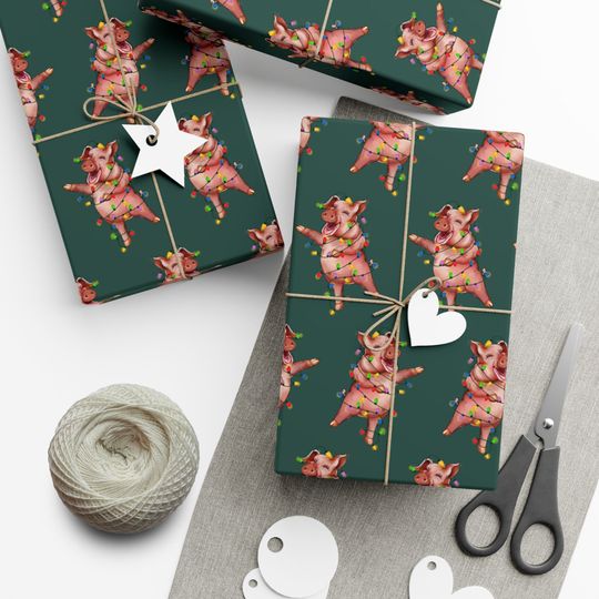 Discover Funny Christmas Pig Wrapping Paper: Festive Farm Animal Gift Wrap