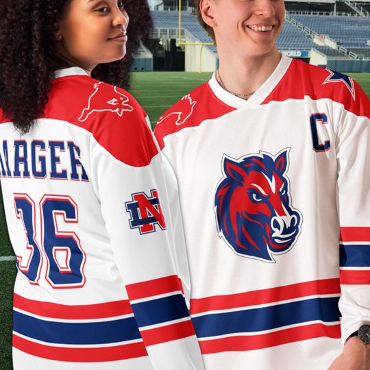 Discover North Decatur Chargers Men's Hockey Jersey Personalize Name and Number or Graduation Year