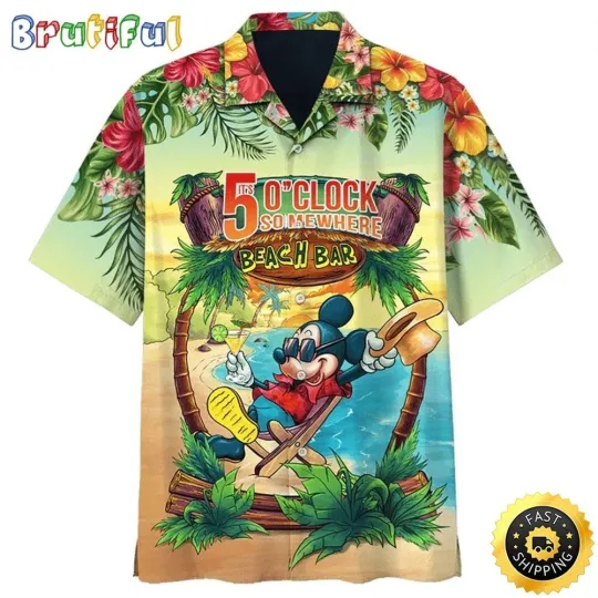Discover Disney Mickey Mouse In The Beach Its 5 Oclock Somewhere Print Hawaiian Shirt
