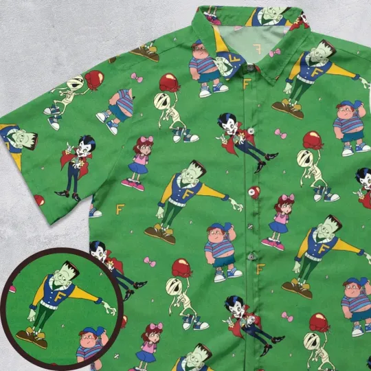 Discover Mini- Monsters The Comic Strip Button Down Shirt
