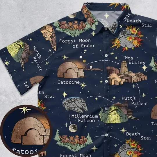 Discover Points of Interest Star Wars Button Down Shirt