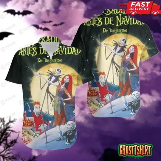 Discover Pesadilla Antes De Navidad The Nightmare Before X-mas Halloween Hawaiian Shirt