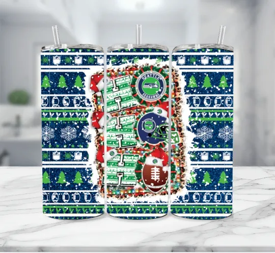Seattle Seahawks Christmas Sweater  football Football Stainless Steel 20 Oz Tumbler
