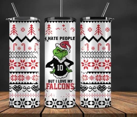 20 oz Atlanta Falcons  Stainless Steel Tumbler & Straw funny character Hater Christmas
