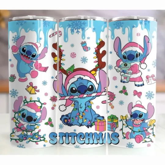 Discover Blue Alien Holiday Fun 20oz Stainless Steel Tumbler Cute Christmas Cartoon Cup