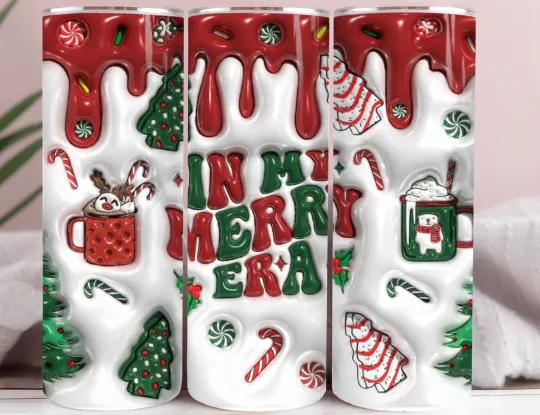 Discover In My Merry Era 20oz Stainless Steel Tumbler Funny Holiday Christmas Cup