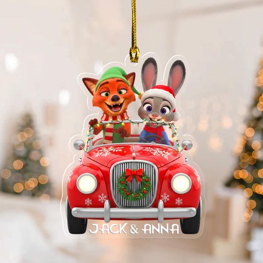 Discover Personalized Disney Zootopia 2 Nick Judy Ornament, Custom Funny Disney Zootopia 2 Christmas Ornament, Nick Judy Decor Couple Gift BZLB08