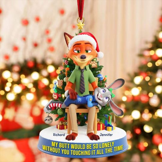 Discover Zootopia Nick Judy Couple Christmas Ornament, Personalized Disney Zootopia Acrylic Ornament, Zootopia Ornament, Disney Couple Ornament