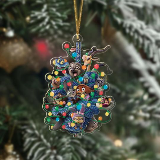 Discover Personalized Disney Zootopia 2 Christmas Ornament, Zootopia 2025 Xmas Tree Hanging Decor, Custom Ornament Family Gift, Disney Xmas Gift