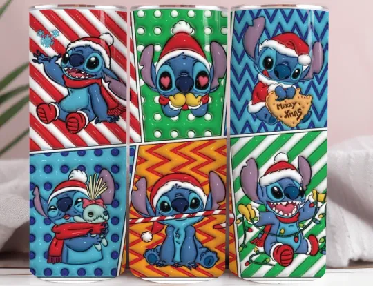 Discover Blue Alien Christmas Fun 20oz Stainless Steel Tumbler Cute Holiday Cup