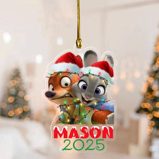 Discover Personalized Disney Zootopia Christmas Ornament, Zootopia 2025 Xmas Tree Hanging Decor, Custom Ornament Family Gift D2K221