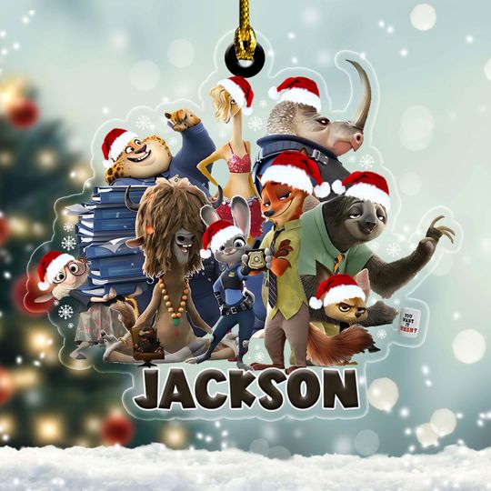 Discover Custom Disney Zootopia 2 Nick Judy Gary Ornament, Personalized Disney Zootopia 2 Christmas Ornament, Nick And Judy Christmas D1NY30