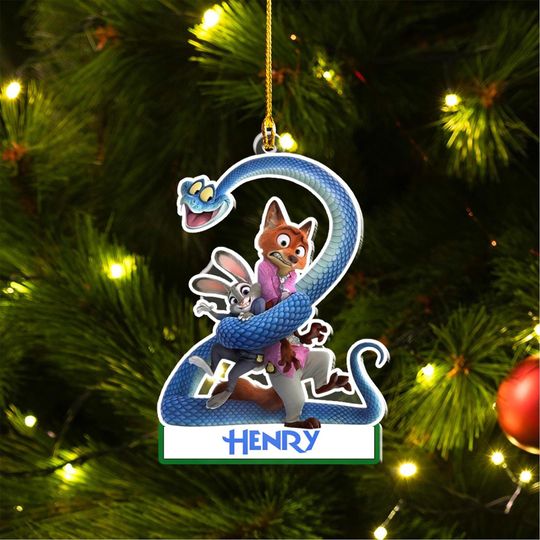 Discover Personalized Zootopia 2025 Acrylic Ornament Christmas Decor, Custom Name Zootopia Nick Wilde Ornament, Zootopia Fan Gift Christmas Holiday