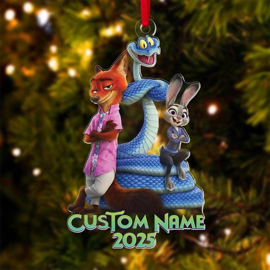 Discover Personalized Disney Zootopia Christmas Ornament, Disney Nick And Judy Ornament Decor, Zootopia 2 Holiday Ornament, Disney Xmas Gift  NN33749