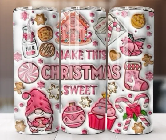Discover Make This Christmas Sweet Pink 20oz Tumbler Cute Holiday Pastel Aesthetic Cup