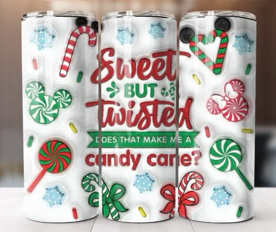 Discover Sweet But Twisted Holiday Candy Cane 20oz Tumbler Funny Sassy Christmas Cup