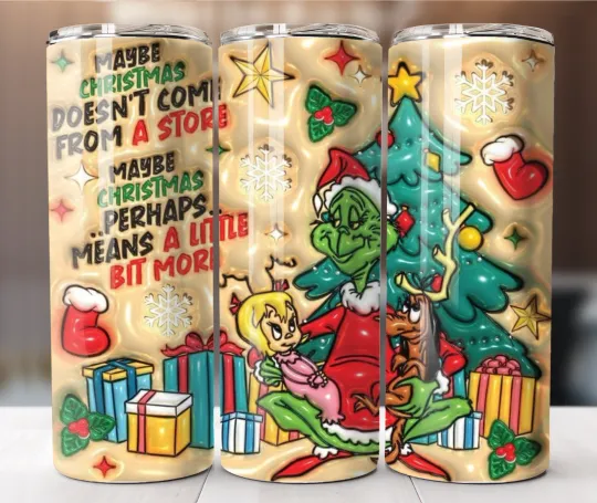Discover Mean Green Who Stole Christmas Vibes 20oz Tumbler Funny Holiday Classic Cup