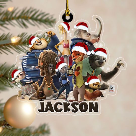 Discover Custom Disney Zootopia 2 Nick Judy Gary Ornament, Personalized Disney Zootopia 2 Christmas Ornament, Nick And Judy Christmas D1NY30