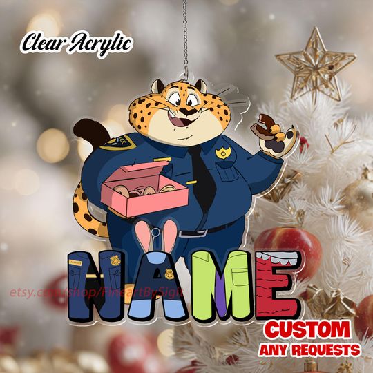 Discover Disney Clawhauser Ornament, Custom Zootopia Ornament, Judy Hopps Ornament, Flash Slothmore Ornament, Disney Christmas Tree Decor Ornament