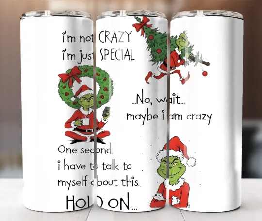 Discover Mean Green Christmas Quote 20oz Tumbler Funny Holiday Attitude Grumpy Cup Gift