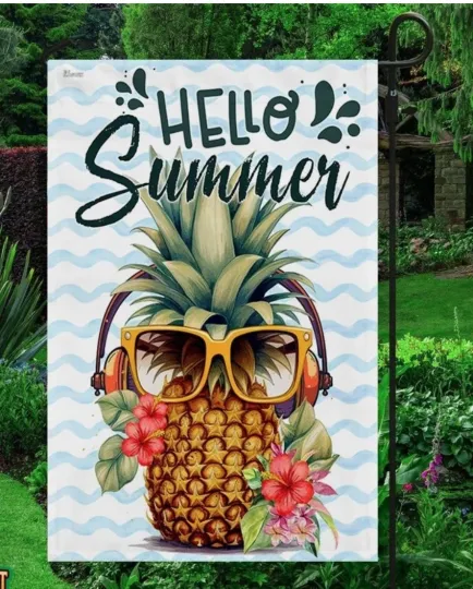 Discover Hello Summer Pineapple Garden Flag