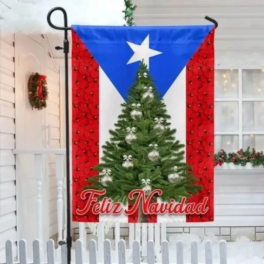 Feliz Navidad Puerto Rico Christmas Garden Flag