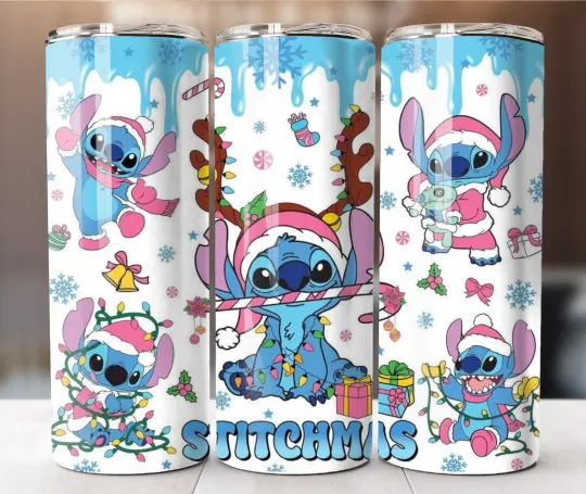 Discover Blue Alien Holiday Cheer 20oz Tumbler Cute Christmas Winter Cartoon Cup Gift