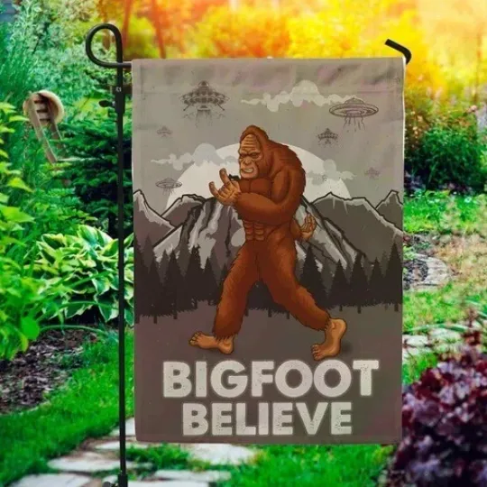 Discover Bigfoot Believe Outdoor Indoor Decorative Funny Sasquatch Yeti Graden Flag