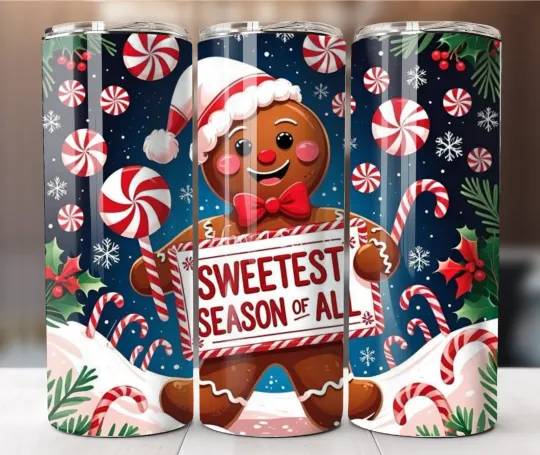 Discover Sweetest Season Gingerbread Man 20oz Tumbler Cozy Holiday Bakery Cookie Cup
