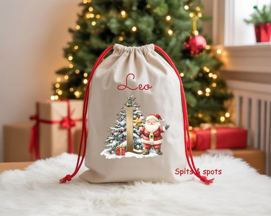 Discover Personalised Red Christmas Sack, Christmas Hanging, Baby's First Christmas