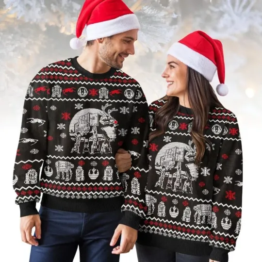 Discover Star Wars Ugly Christmas Sweater, AT-AT Reindeer Sweater, Christmas Gift for Men