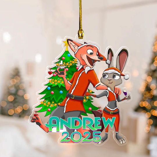 Discover Personalized Zootopia Ornament 2025, Custom Disney Family Gift, Cartoon Movie Fan Xmas Keepsake, Nick Judy Holiday Christmas Tree D2M415