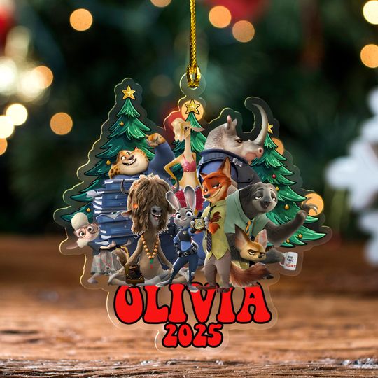 Discover Personalized Zootopia Christmas Ornament, Disney Zootopia Xmas 2025 Decor, Custom Ornament Family Gift, Disney Family Ornament 2025 BZIY19