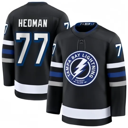 Discover Custom Men's #77 Hedman Black Alternate All Stitched Hockey Jersey