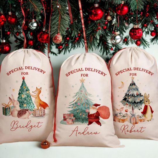 Discover Personalize Christmas Santa Sack, Christmas Sack With Name, Christmas stockings, Christmas Gift bag, Christmas Gifts, Christmas Decor.