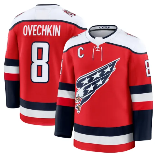Discover Custom Men's #8 Ovechkin Fanatics Red Alternat Player Stitched Jersey