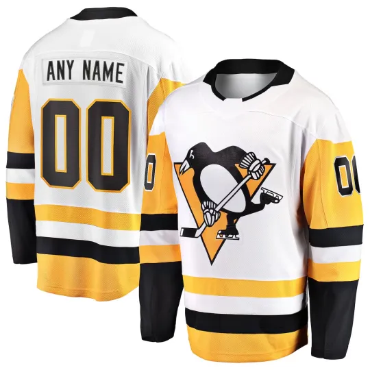 Discover Custom Men's White Away Breakaway All Stitched Hockey Jersey