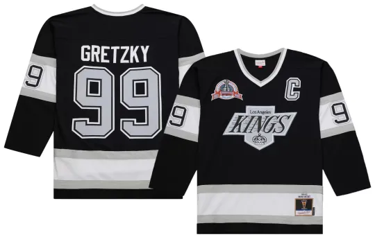 Discover Men's #99 Gretzky Black 1993 Vintage Throwback Home Stitched Jersey