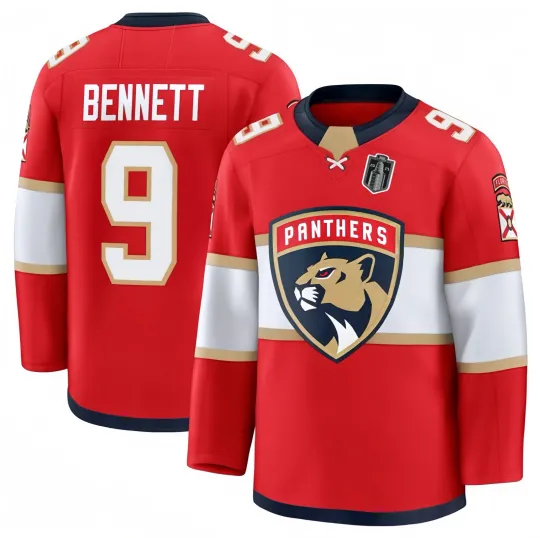 Discover Custom Men's #9 Bennett Red/White 2025 Stanley Cup Final PStitched Jersey